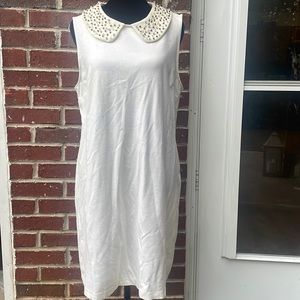 VIVIENNE Vivienne Tam ivory shift cocktail dress Beaded collar Women’s size L